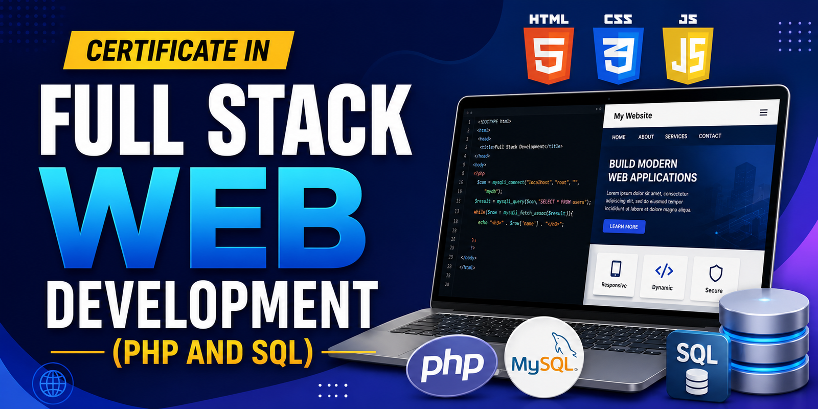 Certificate in Full Stack Web Development (PHP and SQL)